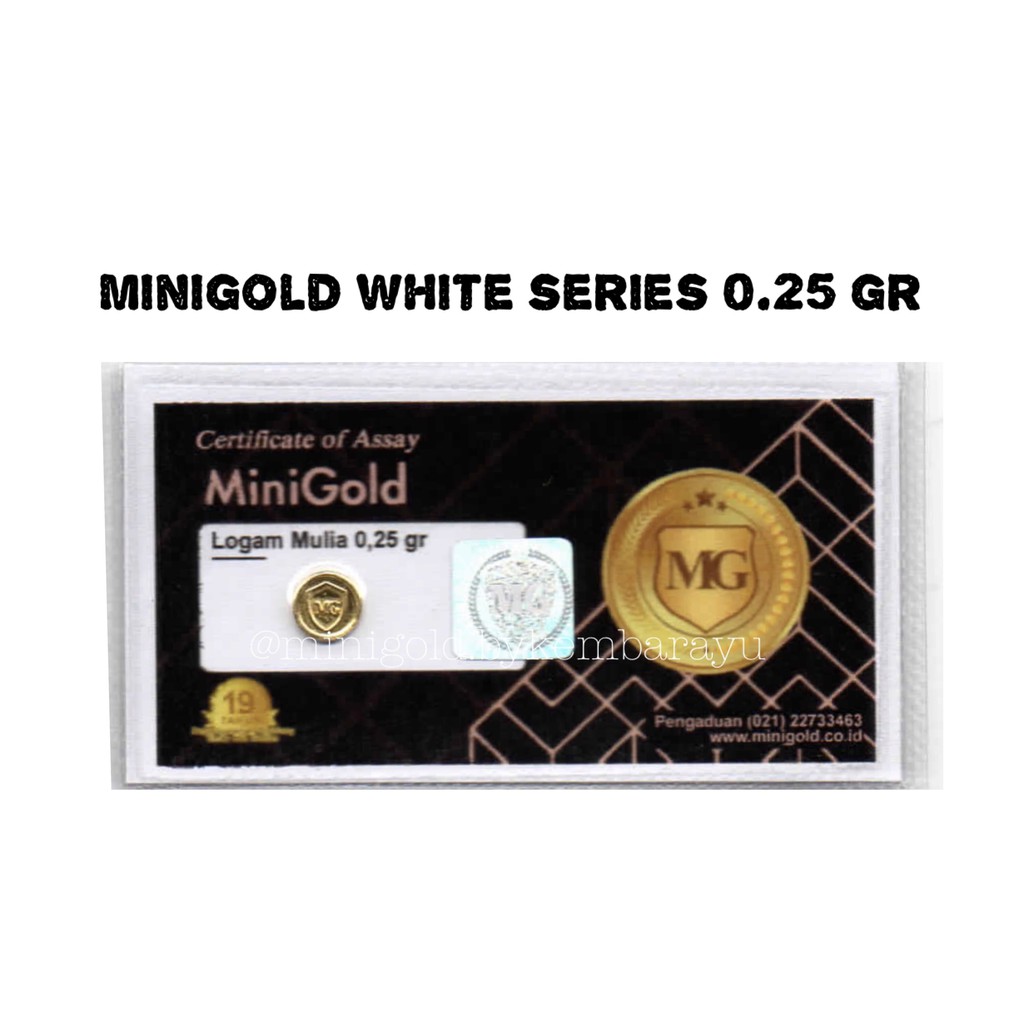 (FREE AMPLOP GIFT SERIES) Logam Mulia Minigold emas 24 karat 0.25 0.5 1 1.5 gram-White 0.25