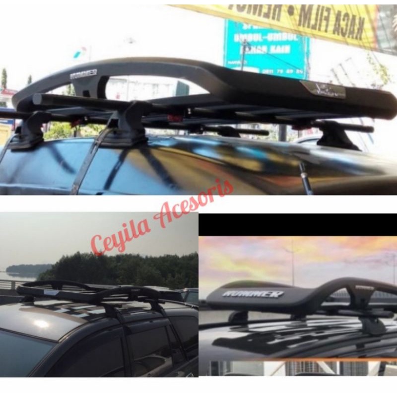 Paket Roof Rack & Kaki /Roof Rail /Jepit Body Model Hummer Pajero Sport