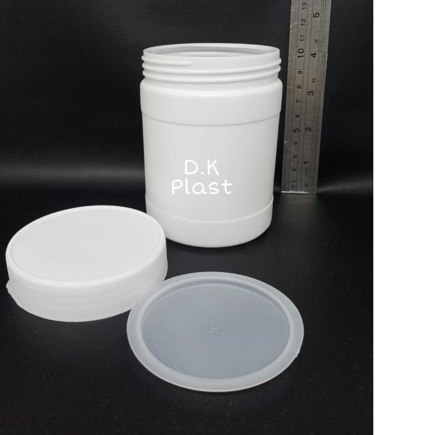 ♕ Pot Lurus Botol Lem Fox 500gr / Botol HDPE Jar Fox 500 gr Botol Plastik Toples bulat isi 10pc ♧