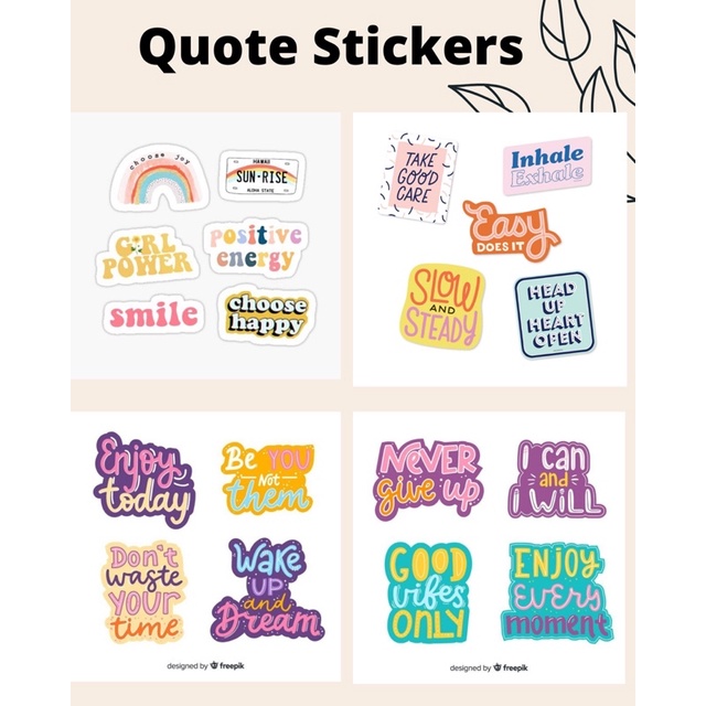 Sticker Tumblr Pack Quote Stiker Hp / Laptop Quotes Aesthetic Sticker Murah Lucu