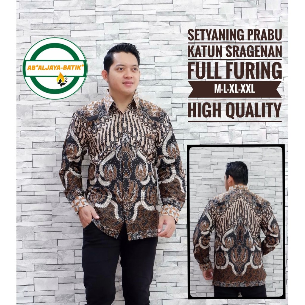 SETYANING PRABU ALJAYA KEMEJA BATIK SOLO PRIA LENGAN PENDEK PANJANG LAPIS FURING ATASAN PREMIUM MODERN KATUN HALUS AWAR AWAR GEMBIROLOKO  BAUREKSA PARANG DURI PARAMARTA TAKO SAWUNG  GALING  YUDISTIRA  BINTANG DELING WISMAYA TRUNTUM IRENGAN KETAMAN IJO