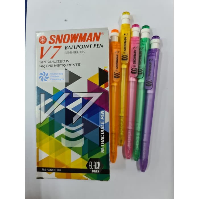 

V7 Pen - Snowman - V7 (Per Lusin ) / Boplen / Pulpen / ballpoint RJT