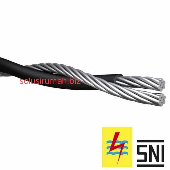 1m 1 meter m hitam kabel 2 x 10 mm tiang cable pln listrik cable luar
