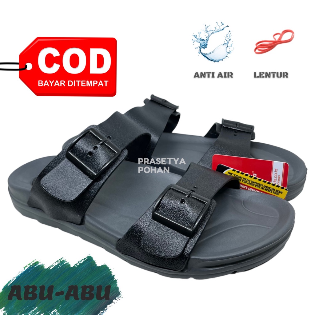 Sandal Slide Pria Anti Air dan Lentur Model 2 Strap - Sendal Slop Pria VII-122