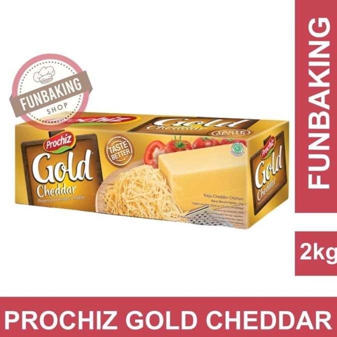 

(BISA COD) FunBaking - Keju Cheese Prochiz Gold Cheddar Keju Cheddar 2 KG NEW Kode 996