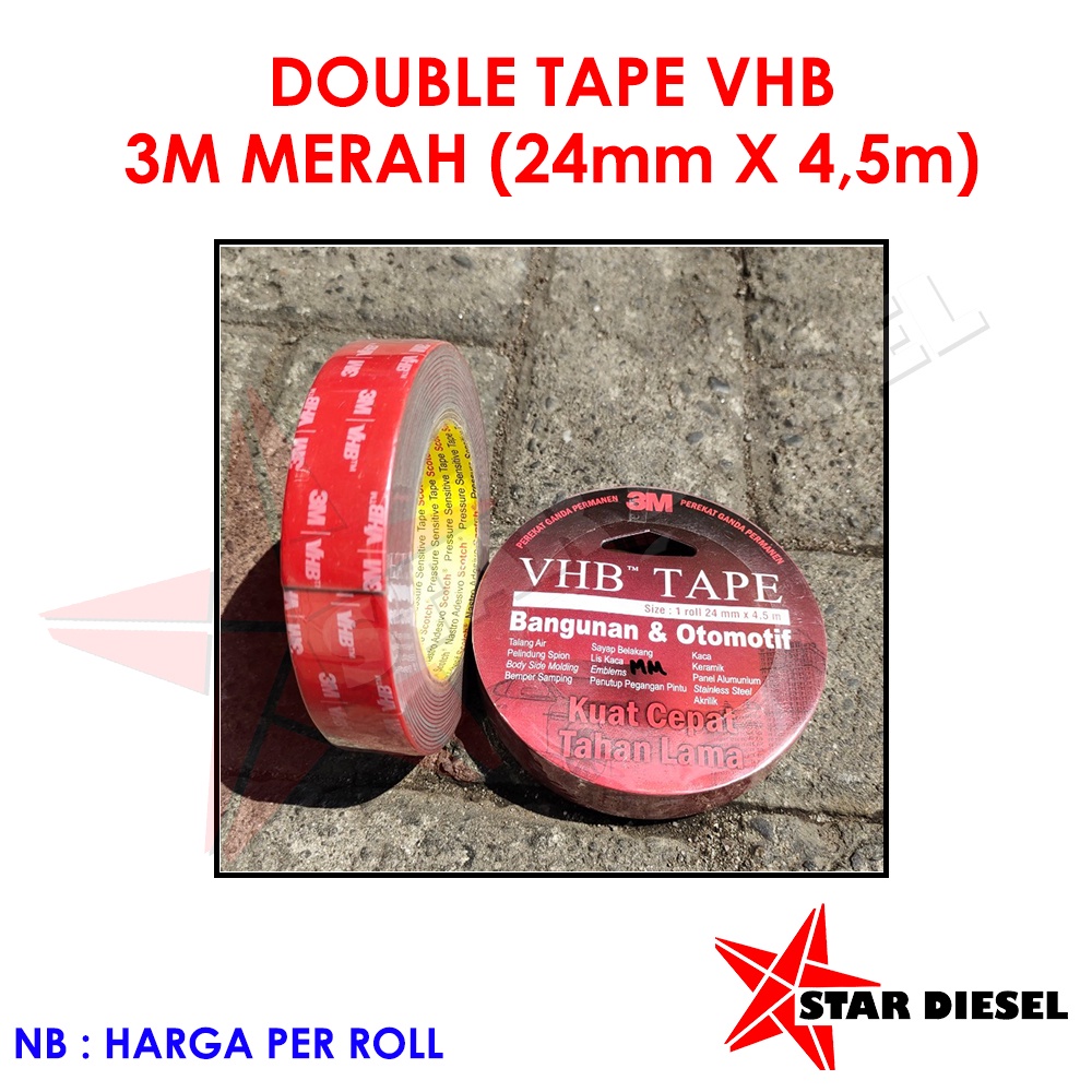 

DOUBLE TAPE VHB 3M MERAH TEBAL 24mmX4.5m DOUBLE TAPE 3M MERAH SUPER KUAT DAN LENGKET