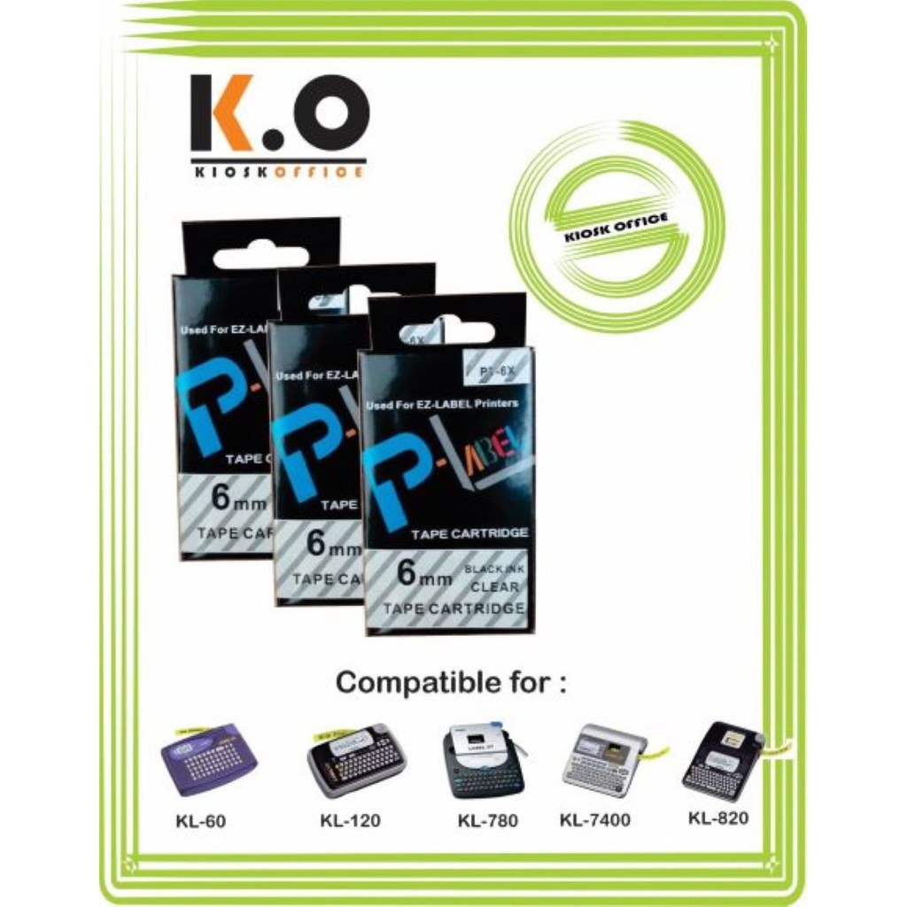 

Pita Label Tape Printer Casio 6mm Warna Clear