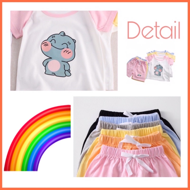 Baju Setelan Anak Perempuan Laki Laki Import PREMIUM / Baju Anak Santai / Setelan Lengan Pendek Import