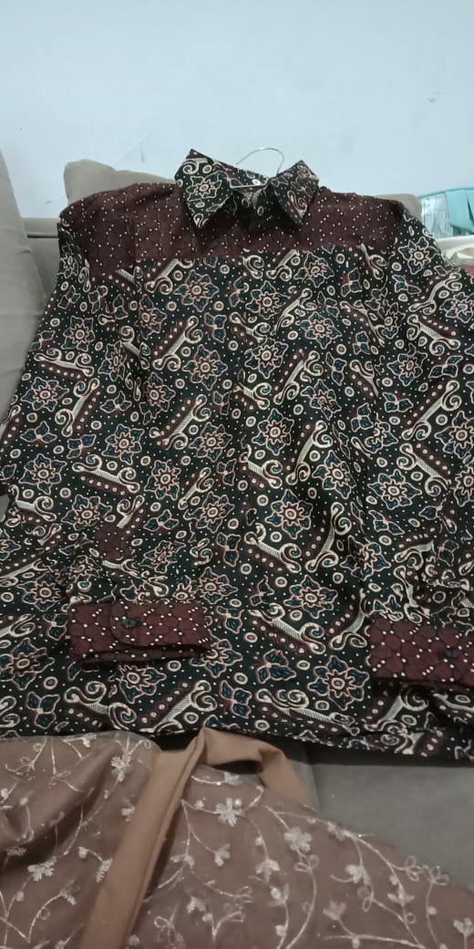 Batik Couple Keluarga - Sania Ruffle Batik Couple Ori Standar & Jumbo - Batik Pekalongan