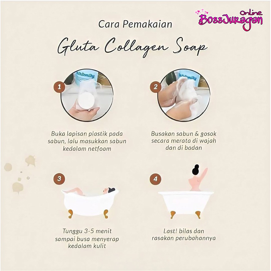 (BOSS) (50g /120g) BEAUTETOX Series - Gluta Collagen Soap &amp; Body Scrub ( SABUN / LULUR )