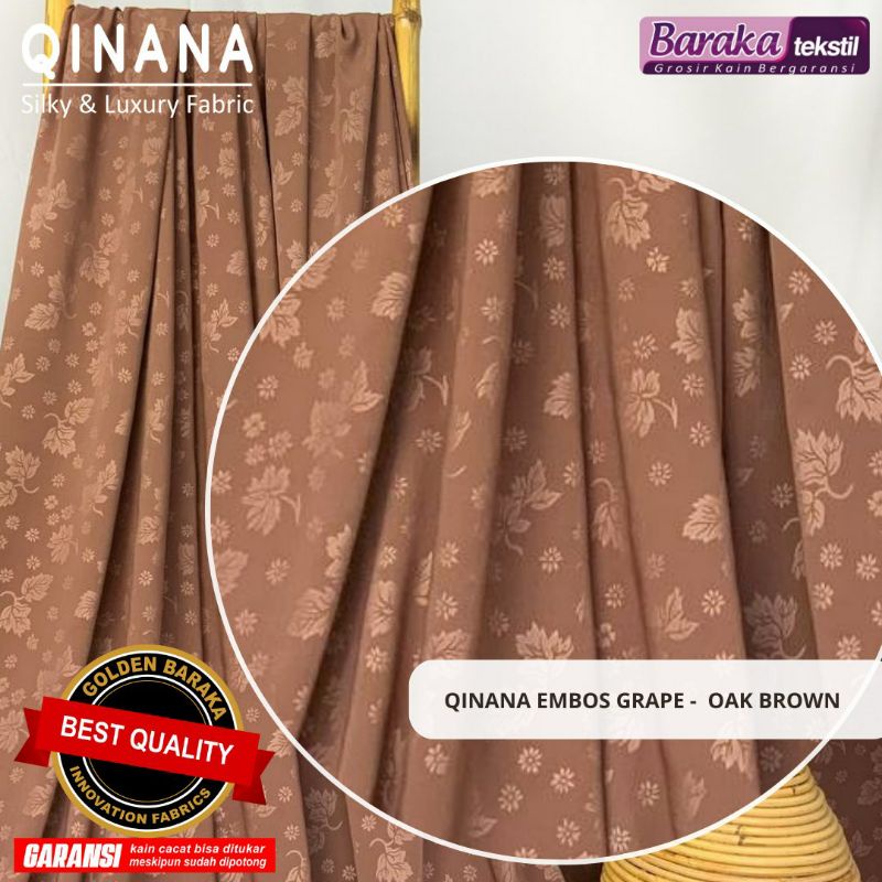 Kain Qinana Motif Embos Emboss Embos Grape Bahan Baju Gamis Abaya  0.5 Meter Meteran Baraka Tekstil