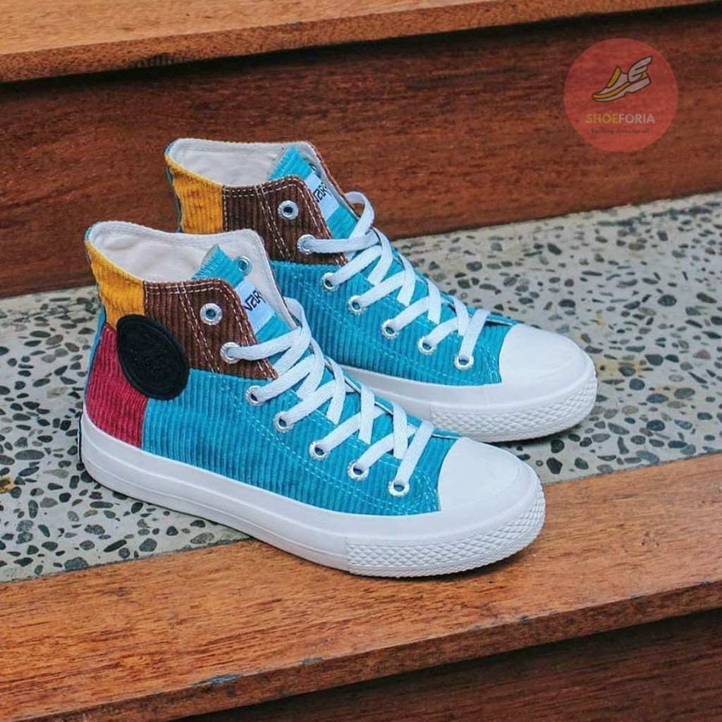 Sepatu Sneakers Warrior Rainbow Corduroy Tosca Original 100%