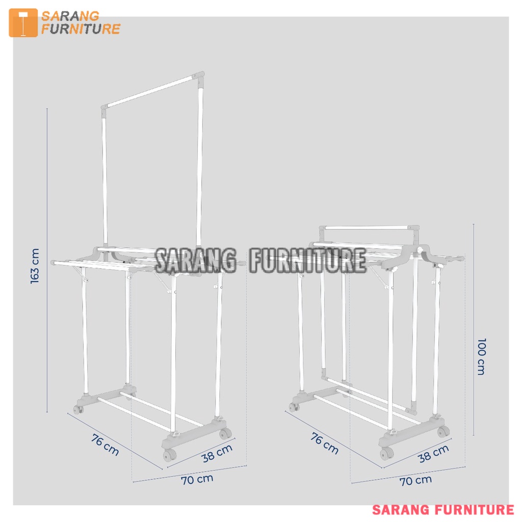 TOWEL HANGER STAINLESS JEMURAN STAINLESS JEMURAN NAIBA 1414 MAGIC HANGER JEMURAN BAJU NAIBA JEMURAN HANDUK