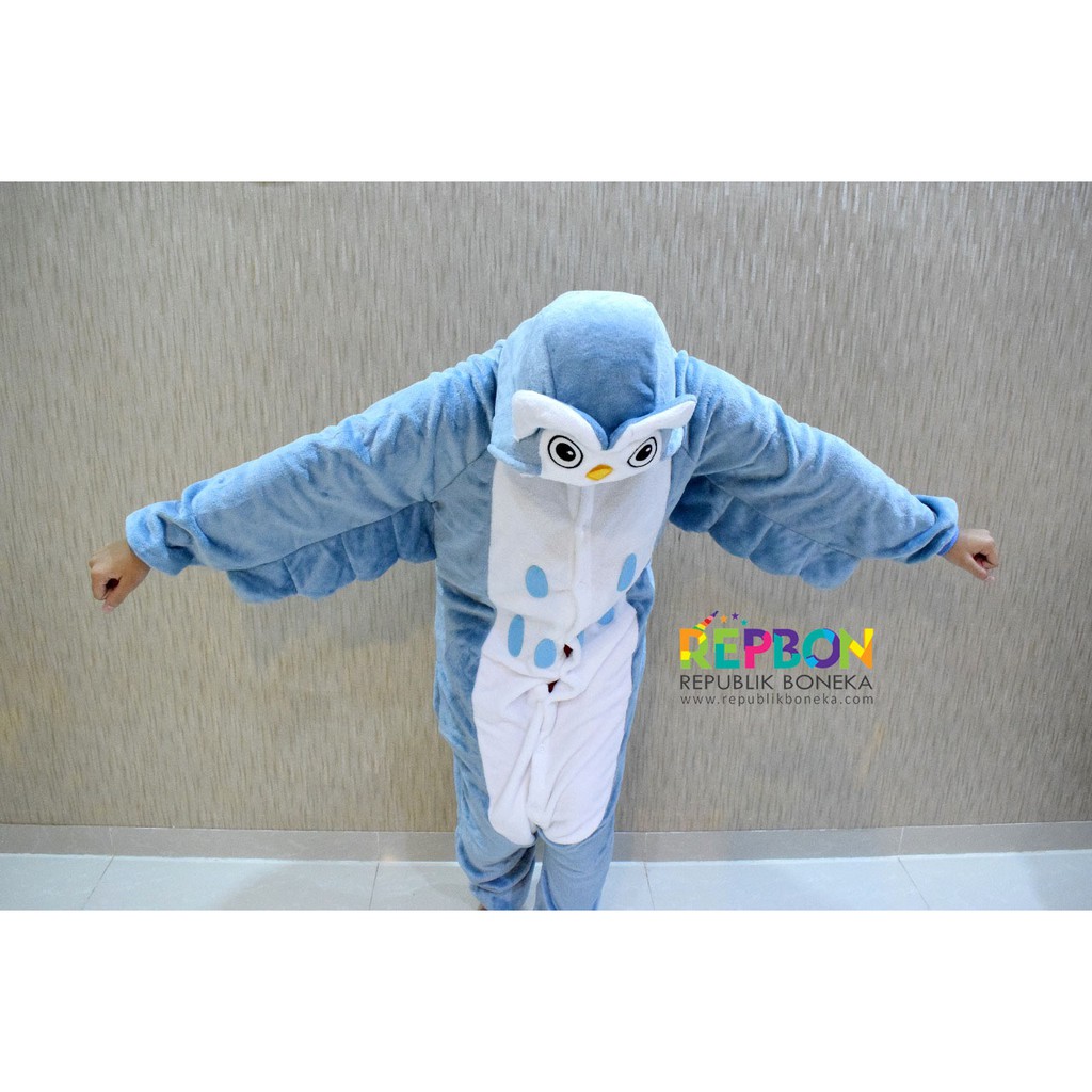 BAJU ONESIE OWL BURUNG HANTU PIYAMA KOSTUM PESTA COSPLAY