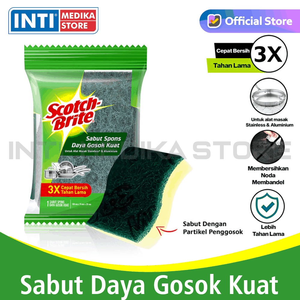 SCOTCH BRITE - Spons Cuci Piring | Sabut Spons Alat Masak