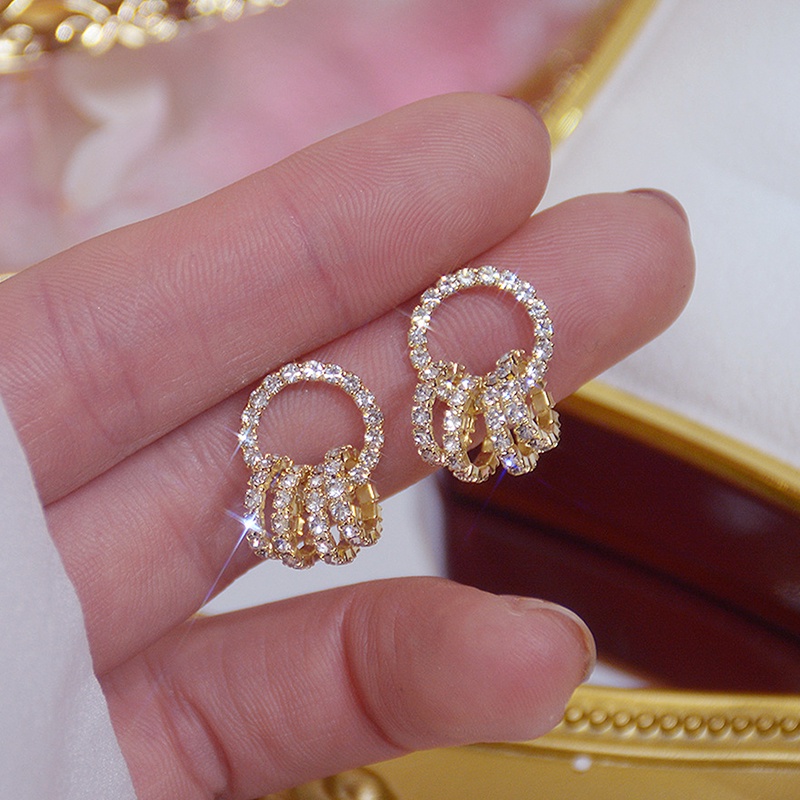 Butterfly Anting Stud Zircon Bentuk Bunga Kupu-Kupu Daun Willow Untuk Wanita