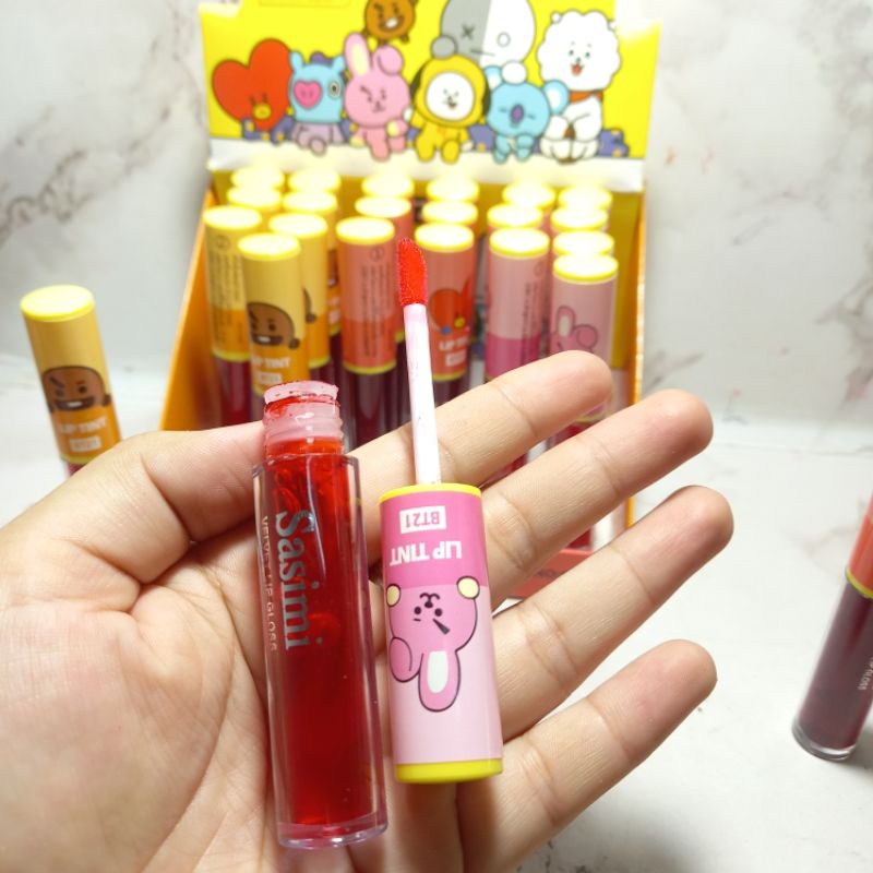 PROMO PERBOX LIP TINT SASIMI ALOEVERA 99% | SASIMI BT21 MOISTURIZING &amp; LIQUID NO.721 | S-1942