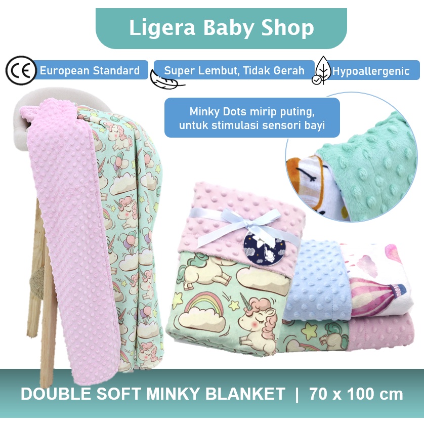 Minky Swaddle Bedong Selimut Kain Bayi Lembut Tebal Import Premium Quality- Pilih Motif