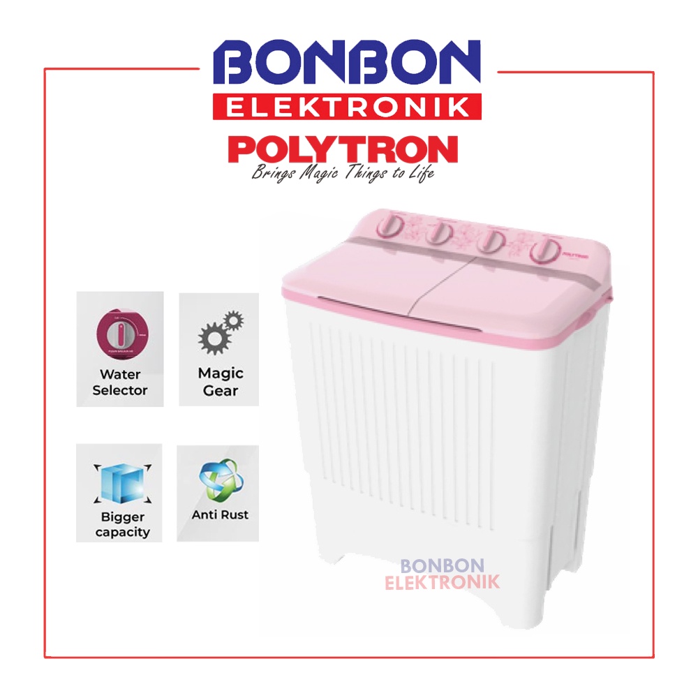 Polytron Mesin Cuci 2 Tabung 7KG PWM-7073P / PWM 7073 P / PWM7073