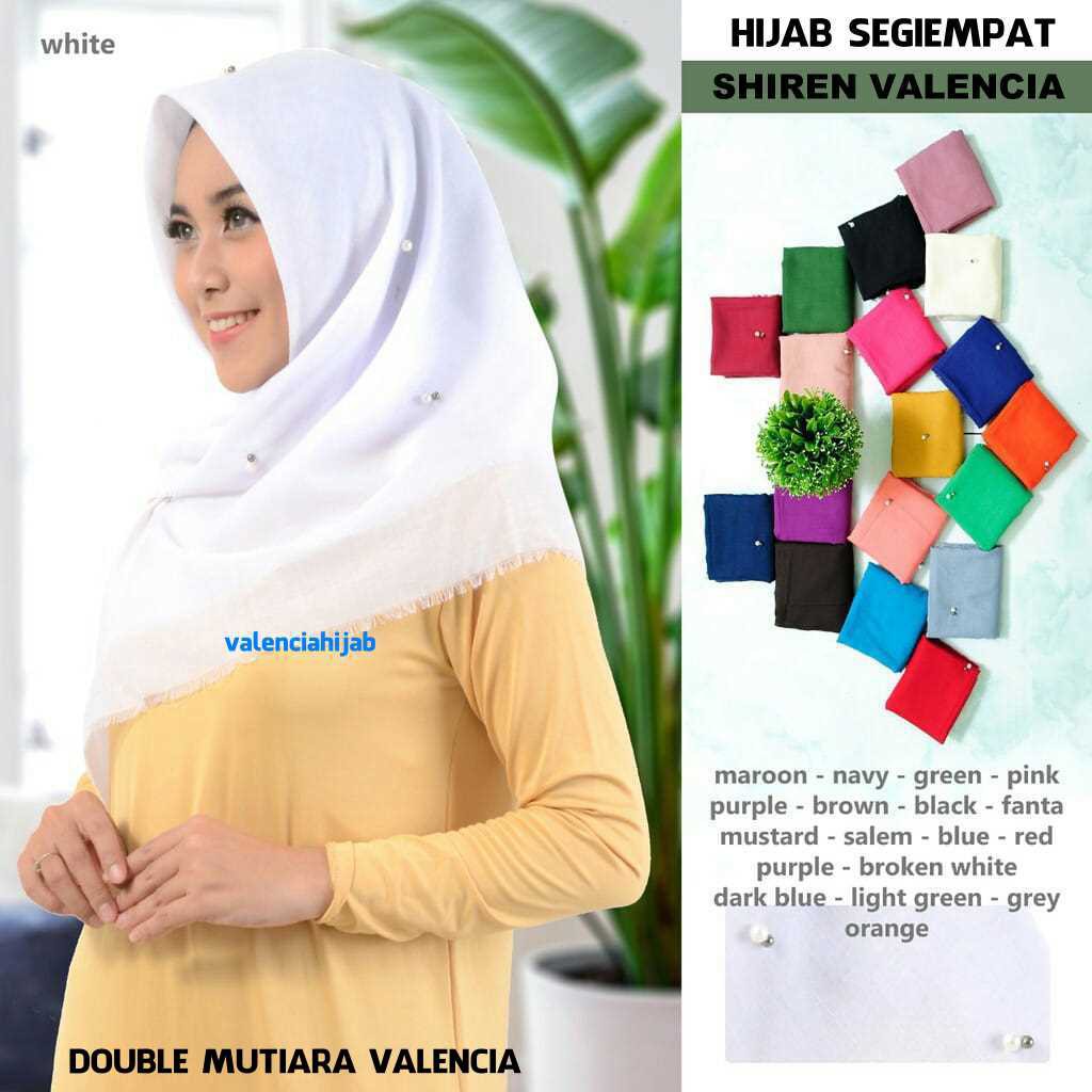 HIjab/Jilbab/Kerudung Segiempat Shiren Valencia ( Double Mutiara )