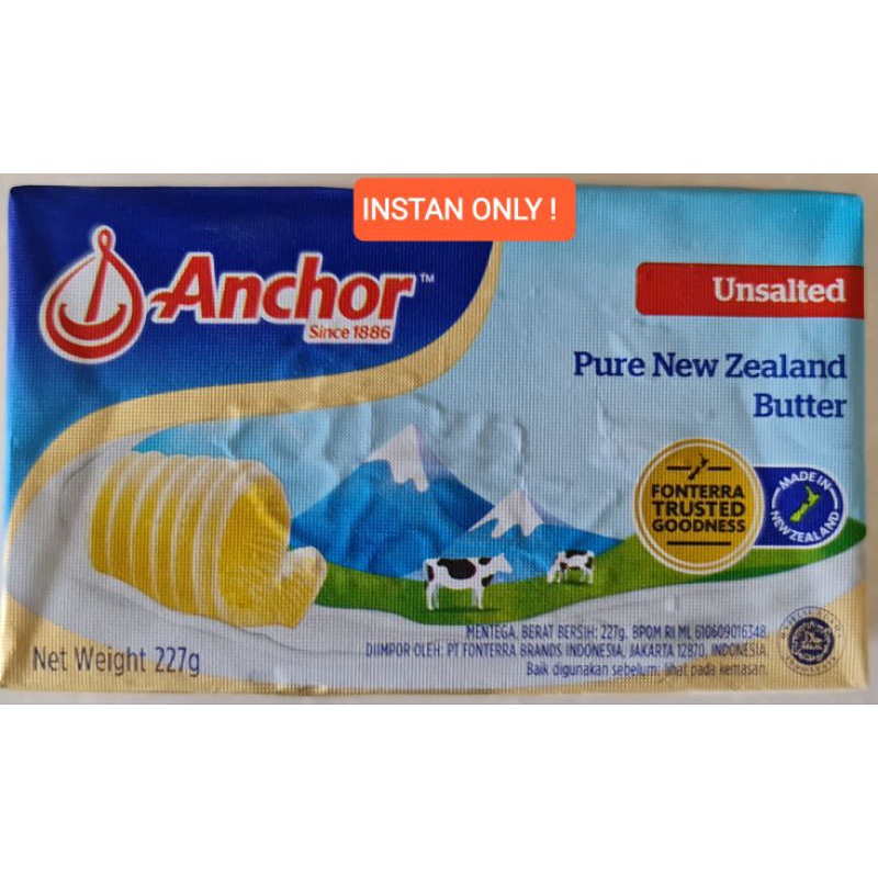 

Anchor Unsalted Butter 227 gr Mentega Tawar