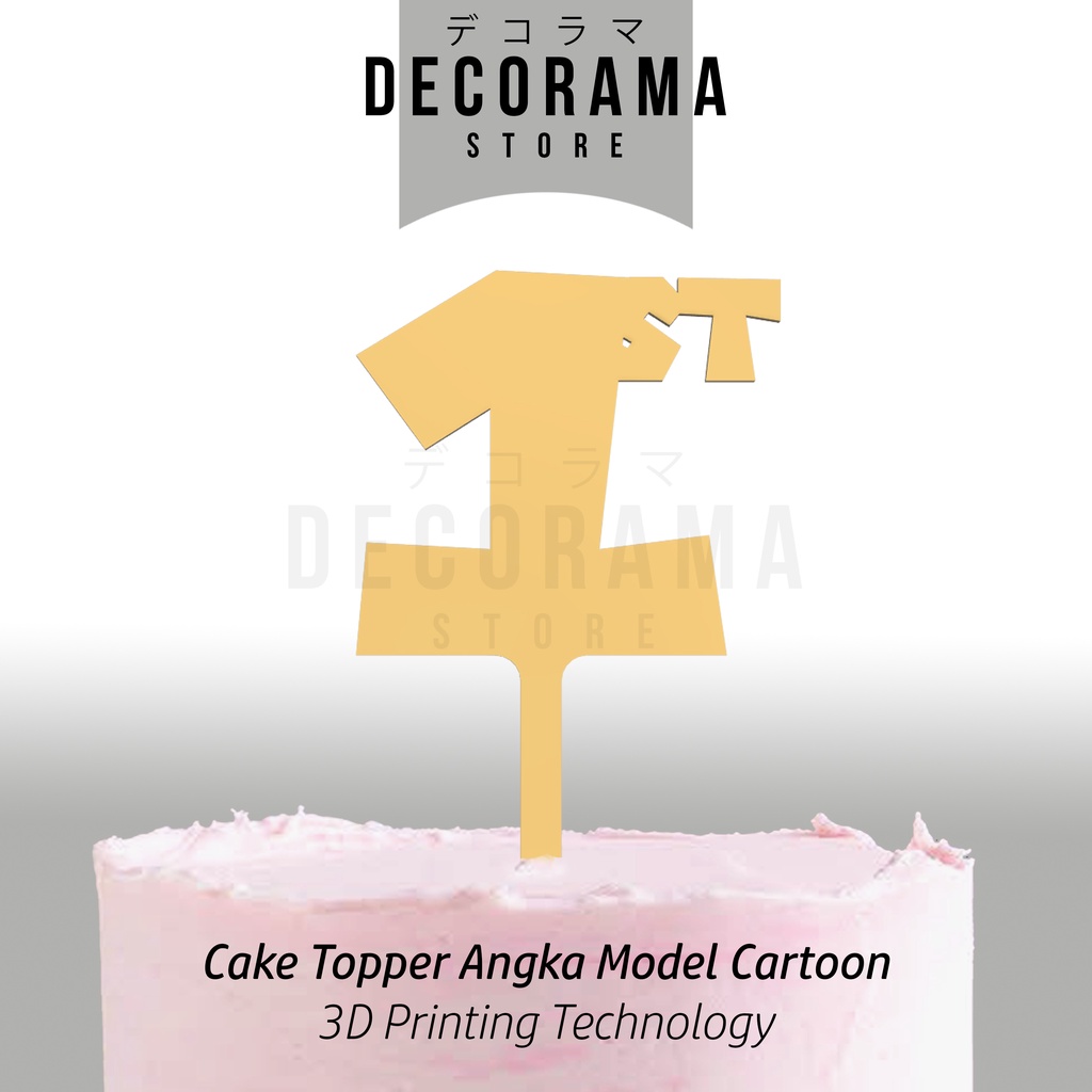 Cake Topper Angka 1st/2nd/3rd/4th/dst (cartoon) BERWARNA