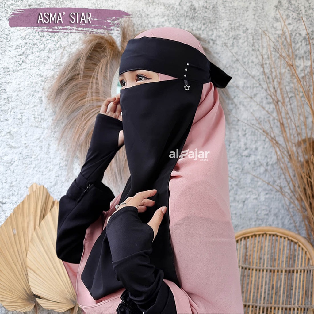 Cadar Niqab Tali Cantik Kekinian Dua layer Asma Sifon Silky by Alfajar Griya Muslim