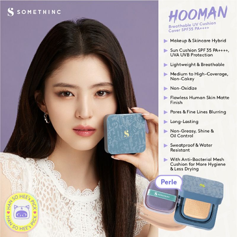 Somethinc hooman breathable uv cushion cover spf 35 pa++++