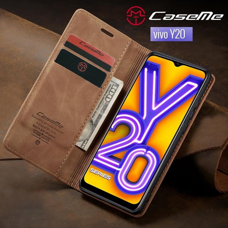 Flip Case Vivo Y20 / Y20i / Y20s / Y12s / Y21 / Y21s / Y33s Original CASEME Leather Wallet Casing