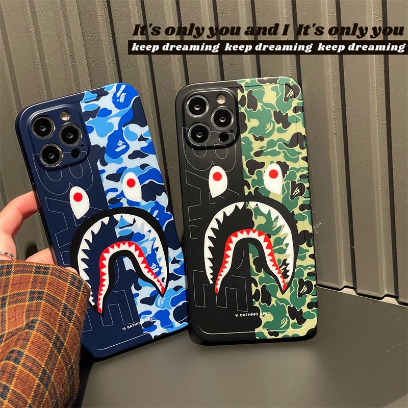 Bape Soft Case Motif Camo Untuk Iphone 13 12 11 Pro X Xs Max 7 8 Plus