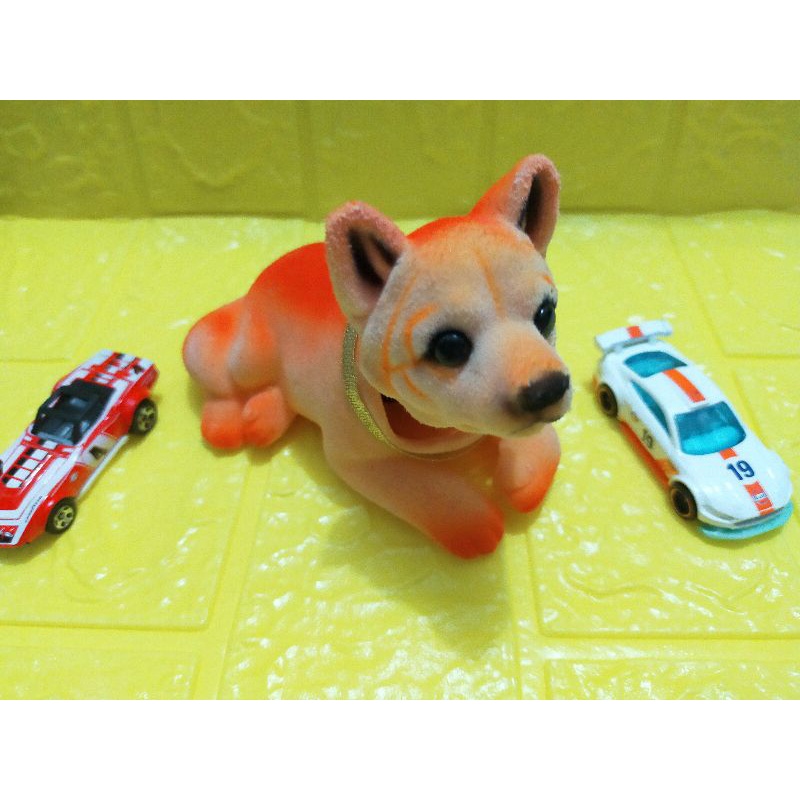 Boneka Kepala Goyang Anjing Husky Orange