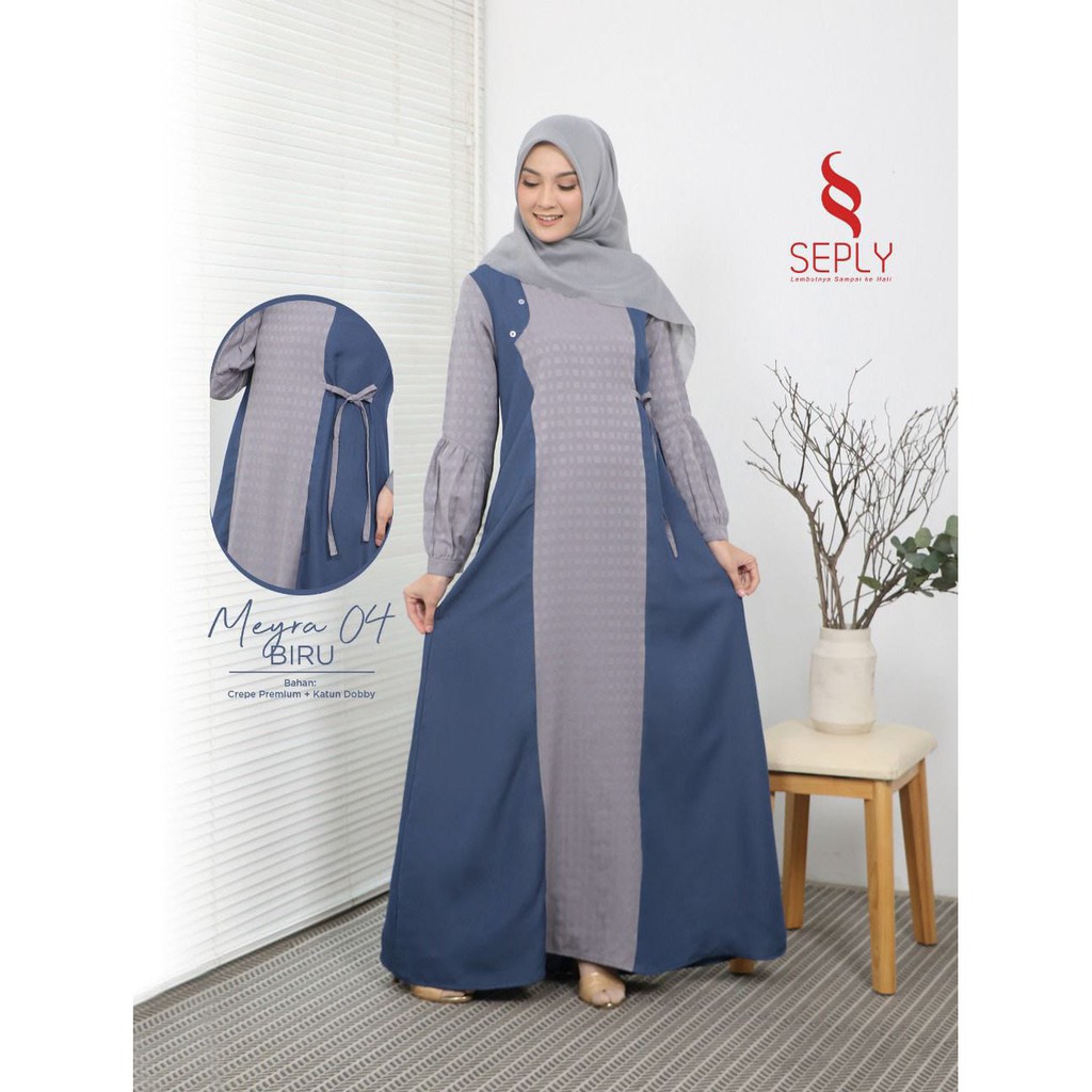 BISA COD - Gamis Katun Original SEPLY MEYRA 04 UNGU - BIRU