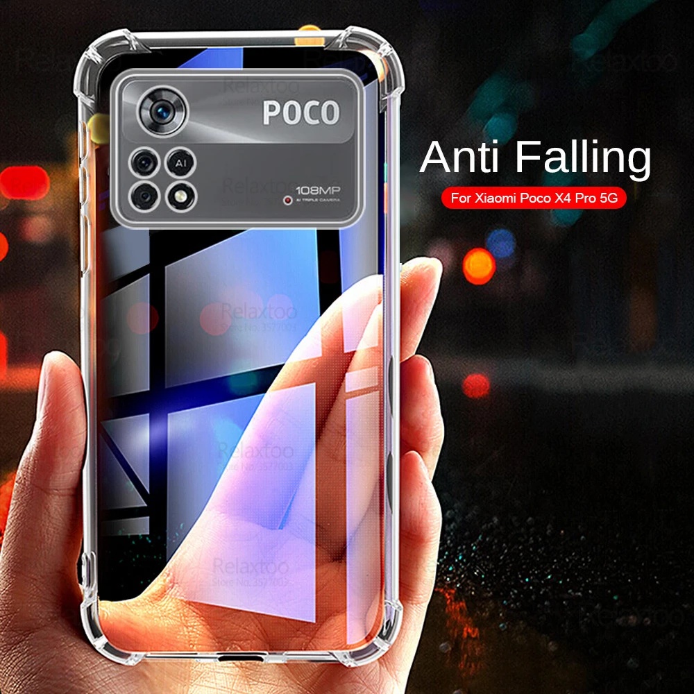 1pc Casing TPU Transparan Anti Jatuh Untuk Xiaomi Poco X4 Pro 5G / Full Body