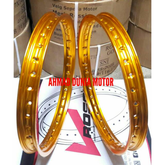 VELG ROSSI ALLOY RIMS RING 17 SEPASANG GOLD.