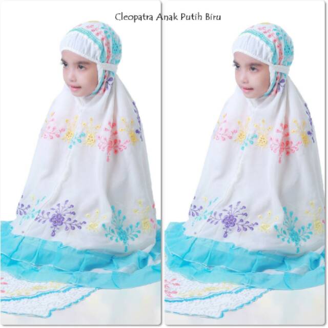 MUKENA ANAK CLEOPATRA PUTIH BIRU
