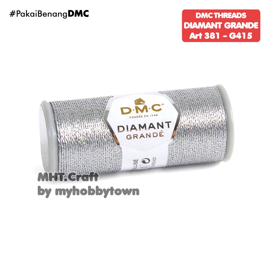 Benang DMC Diamant Grande Art 381 Metallic G415 Silver