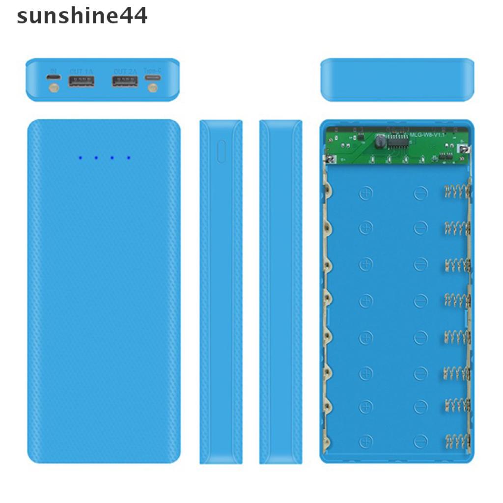 Sunshine Casing Power Bank 8x18650 Diy Dengan Port Usb Ganda