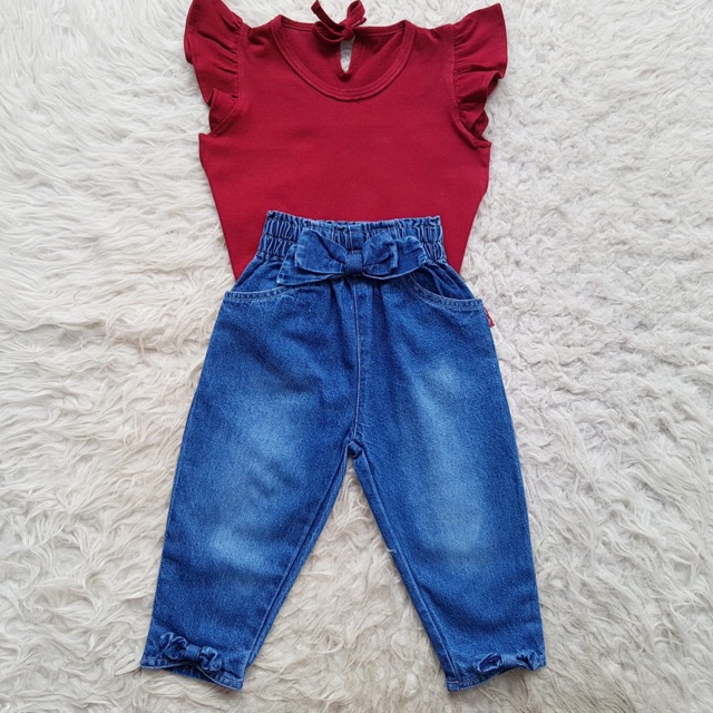 Baju Bayi Ruffle Jeans Set