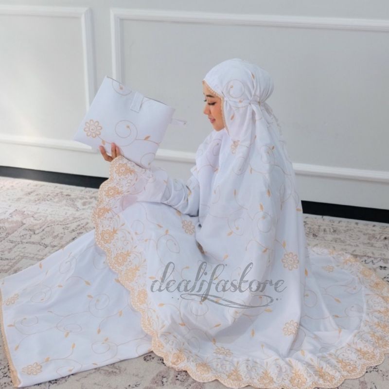 Mukena Dewasa Gracella Exclusive Terbaru Full Bordir Katun Premium