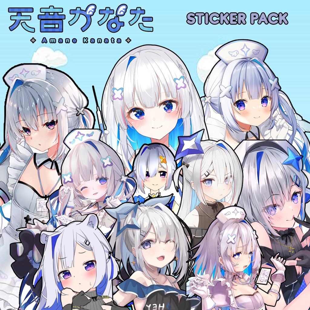 

Sticker Pack Kanata Amane Hololive Vtuber / Stiker Pack Anime