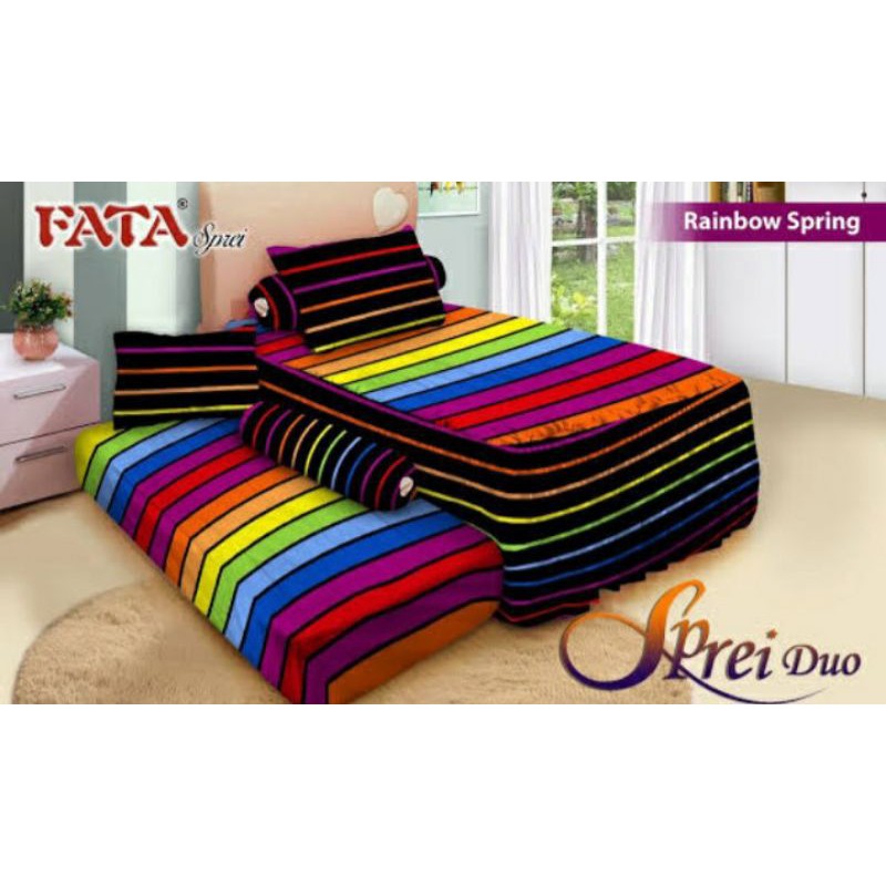 FATA - sprei fata sorong duo 2in1 ukuran 120x200x20 (tersedia polos dan motif)