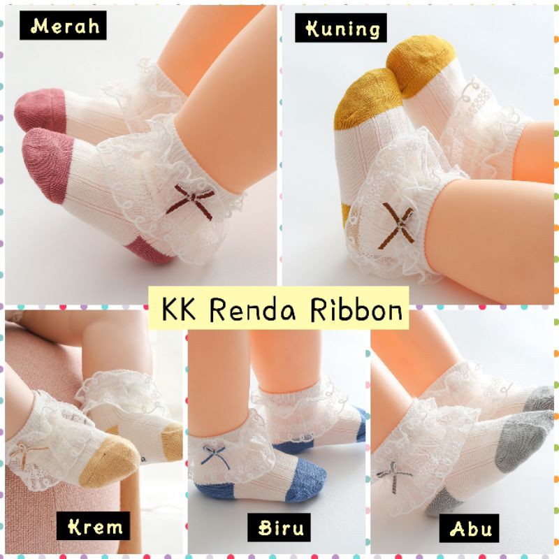 Kaos Kaki Anak Polkadot / Kaos Kaki Renda Bayi Anak / Kaos Kaki Pendek Anak / Kaos Kaki Pita Anak / Kaos Kaki Renda Bayi Perempuan Baby Girl Socks Kaos Kaki Newborn Kaos Kaki Bayi Baru Lahir
