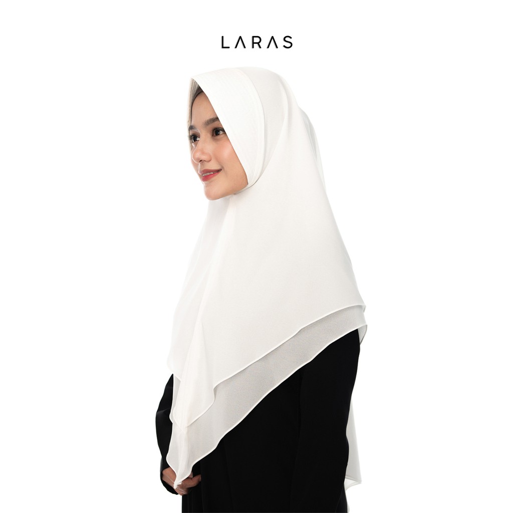 Kerudung Instan Hijab Instant Ceruty Jilbab Khimar 2Layer Bahan Ceruty Premium Warna Putih