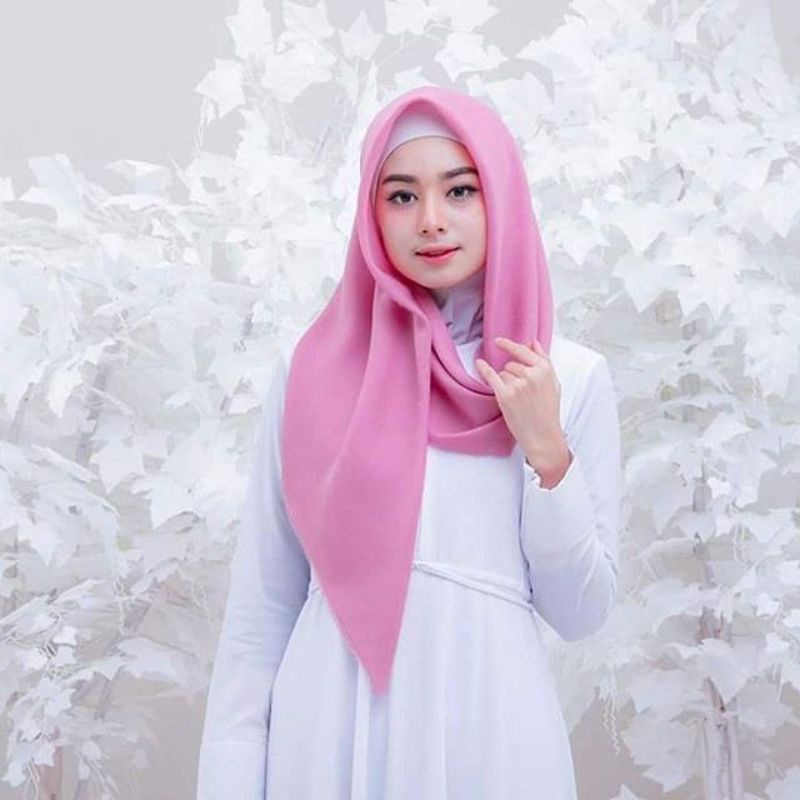 Hijab/jilbab segiempat saudia ansania/ square hijab polos/ segi empat ansania polos katun