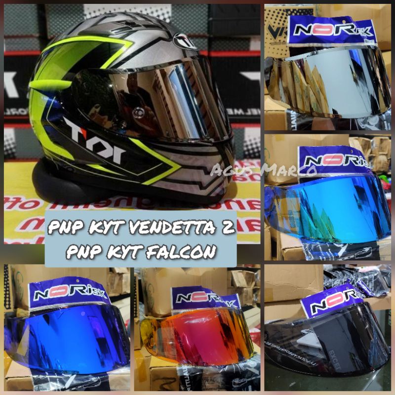 Kaca Helm Fullface iridium KYT Vendetta 2 Falcon Iridium