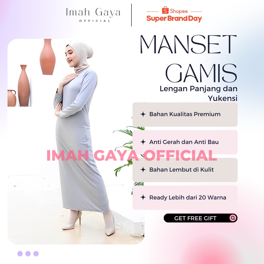 Gamis Panjang Spandek Jersey Premium Ukuran ALLSIZE Polos Spandex Gamis Jersey Premium Panjang Premium