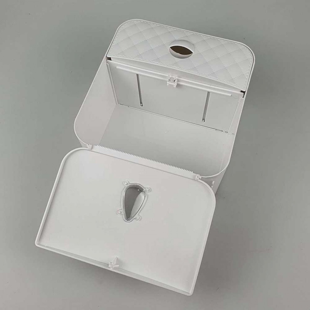 Toilet Paper Dispenser Kotak Box Tisu Roll Flat Gantung Double Storage