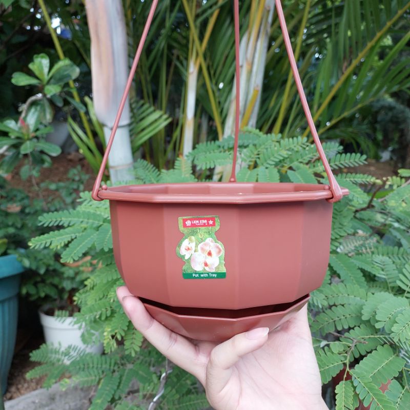 POT GANTUNG LS 6 GARDENIA pot gantung lion star dengan tatakan taktakan alas pot