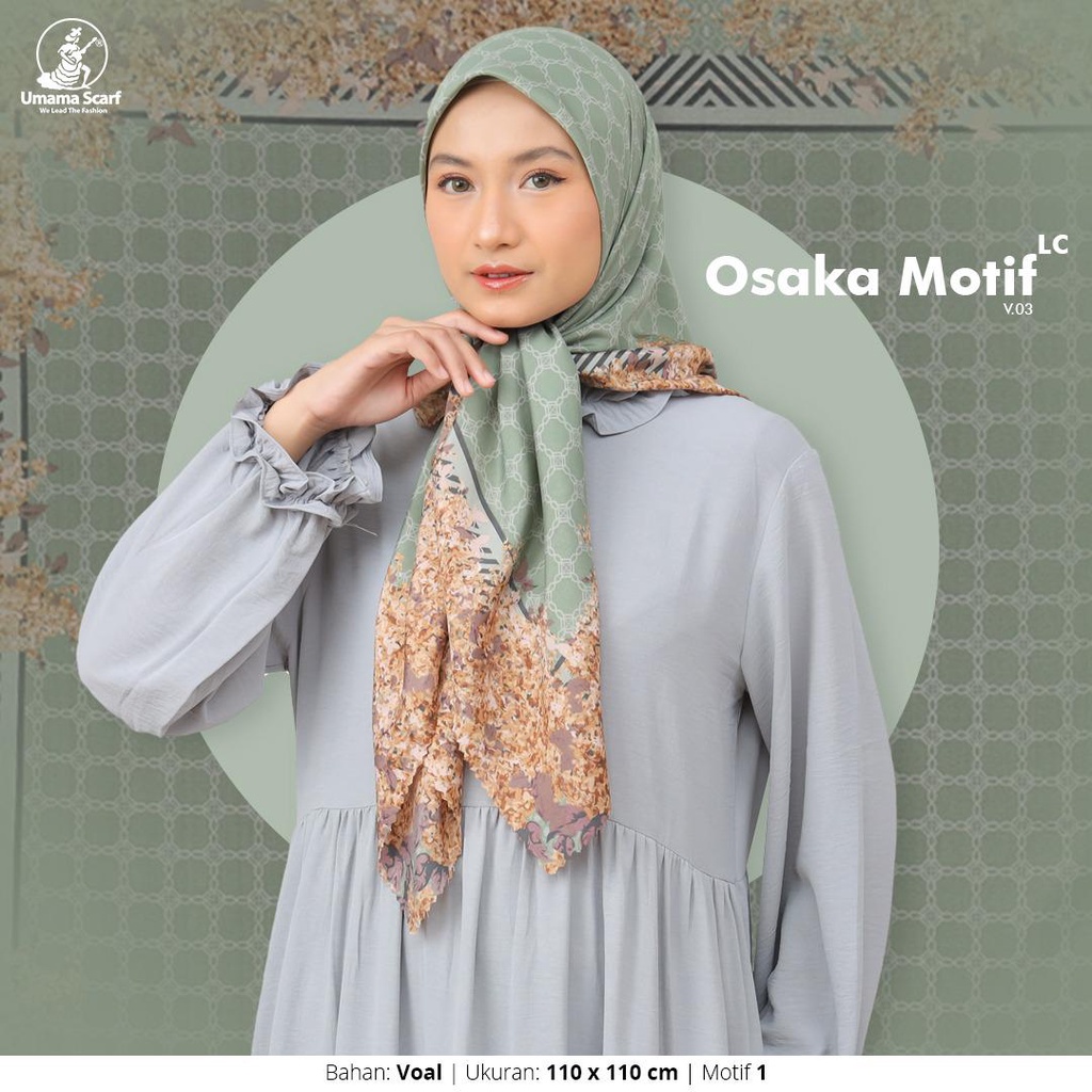 HIJAB UMAMA OSAKA MOTIF LC, KERUDUNG SEGI EMPAT UMAMA OSAKA MOTIF LASERCUT, JILBAB MOTIF SEGI EMPAT PINGGIRAN LASERCUT