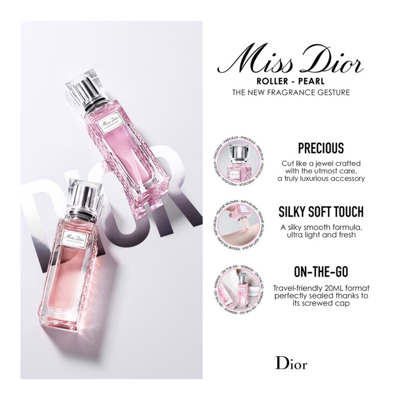 Miss Dior Perle De Parfum 20ml Roller Pearl Blooming Bouquet / Rose n Roses